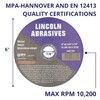 25 Pack 6" Cut-Off Wheels Lincoln Abrasives .045" Metal &