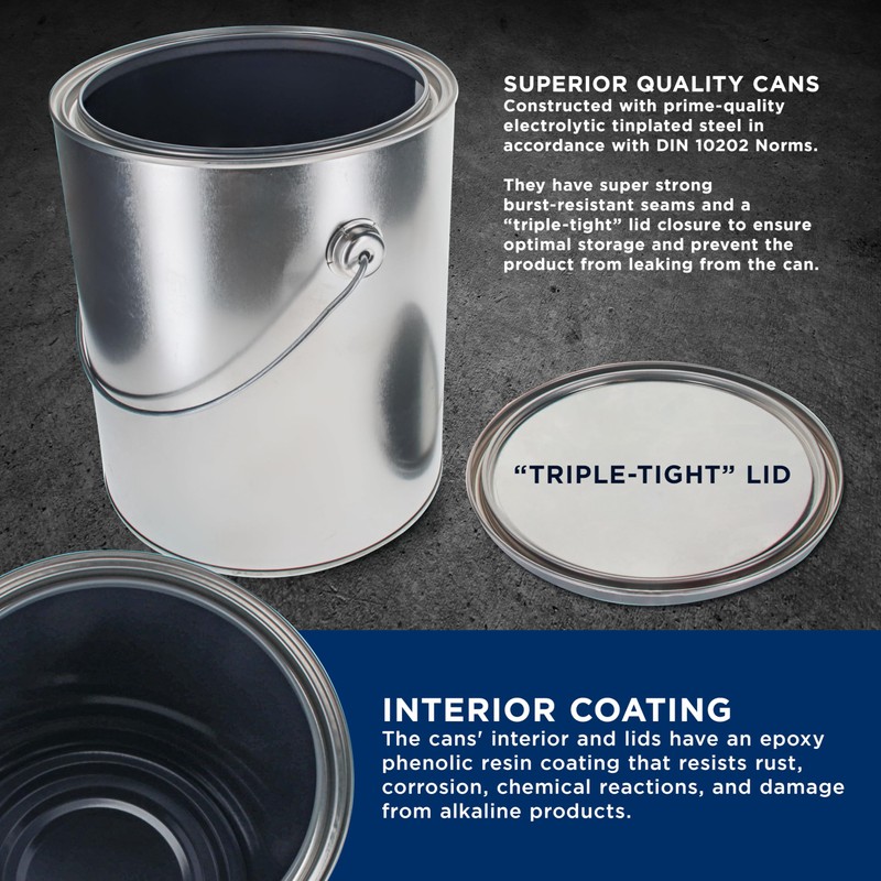 Master Elite 1 Gallon Lined Empty Metal Paint Can Bucket