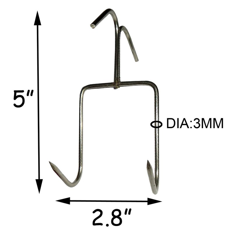 TIHOOD 4Pack Smoker Hooks - Stainless Steel Bacon Hanger, Roast
