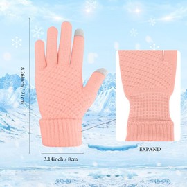 Kopdnvei Heated Winter Gloves - Snow Mittens for Cold Weather, Touch Screen Compatible, Pink, Motorcycle Gloves, Gifts Under $10
