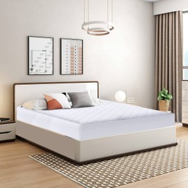 IMFAA Quilted Double Mattress Protector - 30 Cm Stretch Skirt – Double (137x190) Cm Mattress Topper – Anti Allergy and Breathable Fitted Mattress Cover - Not Waterproof. (Double(137x190+30) Cm)