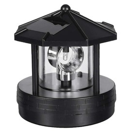VLUOO Solar Lighthouse Rotating Light, 360 Degree Rotating Lighthouse Beacon Led Solar Lighthouse Light Outdoor Waterproof Solar Powered Lighthouse Lights for Garden