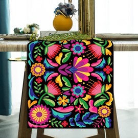 Baeymonkay Mexican Table Runners for Fiesta Party, Dia De Los Muertos Altar, Day of The Dead Decorations, Cinco De Mayo Decorations, 70.9×13 Inch