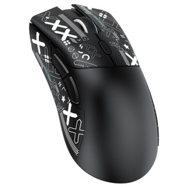 MAMBASNAKE x ATTACK SHARK R1 Gaming Mouse, Ultra Lightweight, 2.0 ± 0.1 oz (55 ± 3 g), Wireless, 2.4 G/Wireless Bluetooth/Wired Type-C Mouse, PAW3311 Sensor, High Precision, High Sensitivity, Low Latency, 18,000 DPI Adjustable, TTC Encoder Mouse, for Gaming, 2 Hours of Continuous Use, Ergonomic Use, PC/Mac Compatible Alternatives] (Black)