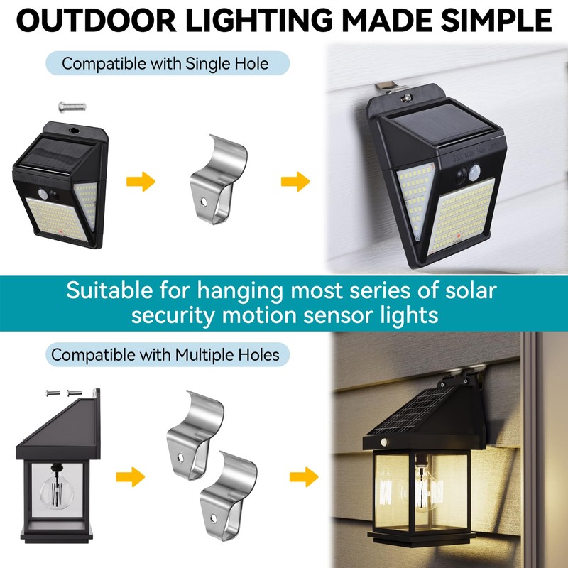 HUXOR 10 Pack Vinyl Siding Hooks for Solar Outdoor Lights,