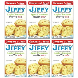 JIFFY Apple Cinnamon Muffin Mix 7 Ounce Pack of 6 Baking Mixes