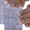 2 Sheets Summer Nail Art Stickers Decals 5D Embossed Ocean