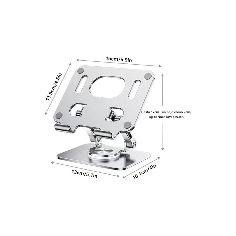 Soporte Tablet Multiángulo,con Doble Varilla 4.7 a 12‘’,Soporte Giratorio 360°,Base