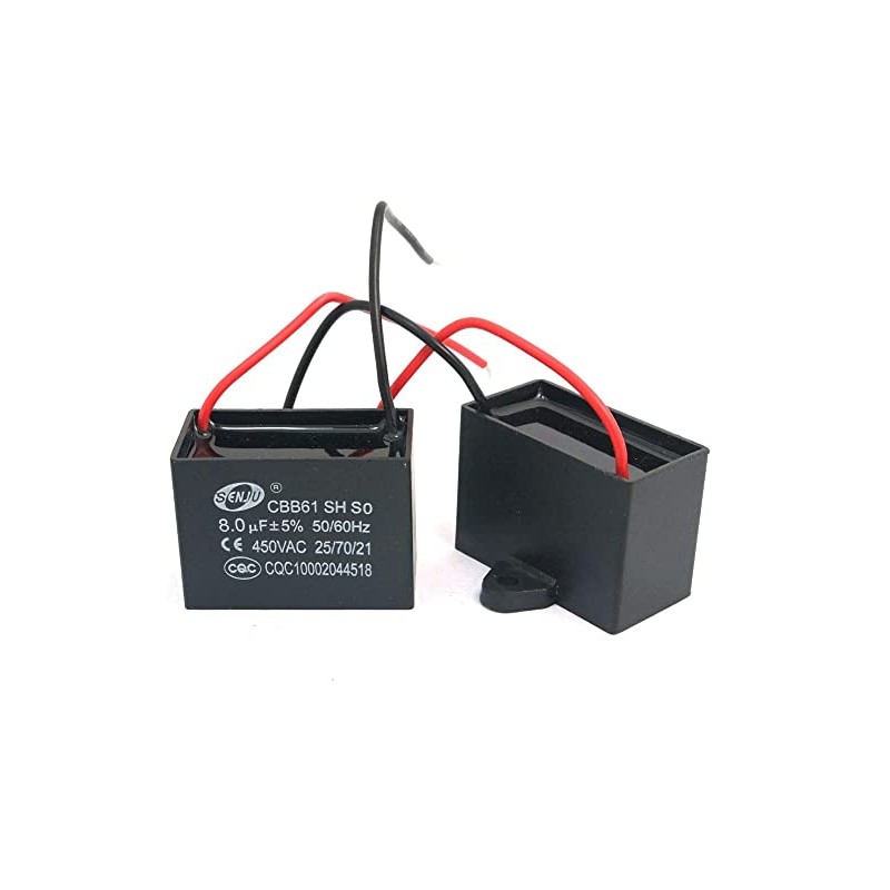 Fasizi 2 x CBB61 8uF 450V AC 50/60Hz Fan Motor