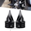 Unbranded Black Twisted Front Axle Cap Nut Covers For Harley