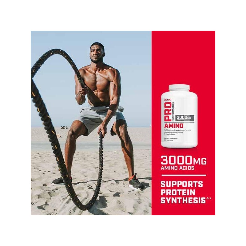 GNC Pro Performance Amino 3000mg, 240 Softgels, Supports Protein Synthesis