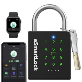Combination Lock Padlock with Combination Code Key NFC RFID eLinkSmart Weatherproof Heavy Duty Combination Lock for Locker Gate Fence, 1000 Users of App Mobile Phones or iOS Watch