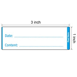 300 Pieces Removable Food Storage Self-Adhesive Sticker 1 x 3 Inch Refrigerator Freezer Storage Classification Labels (Blue)