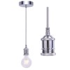 JING Vintage Pendant Light Fitting,Industrial Chrome Ceiling Rose,Braided Flex E27