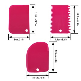 Lovelysp 6 Pieces of Plastic Clay Scraper, Carving Soft Clay Engraving Knife, Clay Scraper,Industrial Clay Scraper, Engraving Tool, Pottery Tool(Rose red)-1 Set.