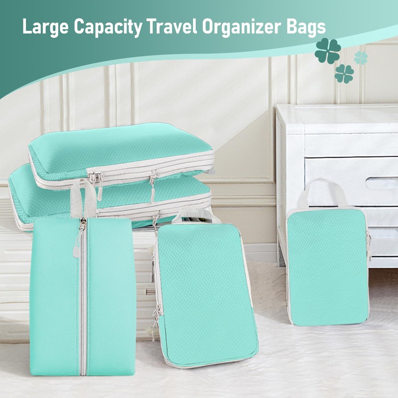 Aomeskoitoy Compression Packing Cubes, Travel Essentials Luggage Organizer Bags for