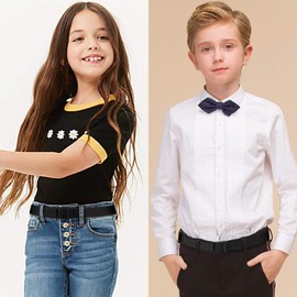 Jasgood Children's Belt, Elastic Belt, Unisex, Boys and Girls, Elementary School Students, Easy to Put on and Take Off, Easy Toilet, Uniform, Girls, Boys, Adjustable Size, One Size Fits All, 02 black