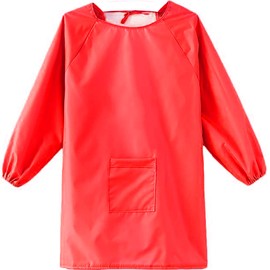 YeeHeen Art Smock Artist Painting Apron Waterproof Long Sleeve Smock with Pocket Red XXL