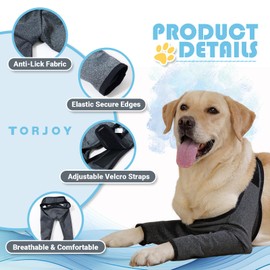 Dog Recovery Sleeves for Front Legs, Double-Leg Cone Collar Alternative, Waterproof and Washable, Abrasion Resistant, Prevents Licking, Scratching and Biting（Heather Gray,XL）