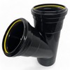 Duraplast UK™ Black 110mm (4 Inch) Soil Pushfit 45 Degree