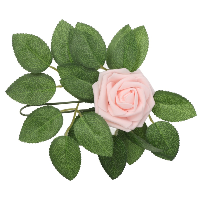 25pcs Artificial Roses Light Pink Fake Bulks Box for DIY