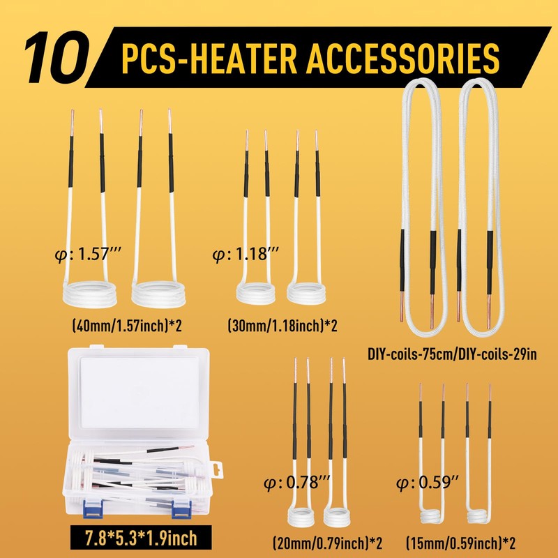 Induction Heater Coil Kit 10PCS, Induction Heater Coils with Varying