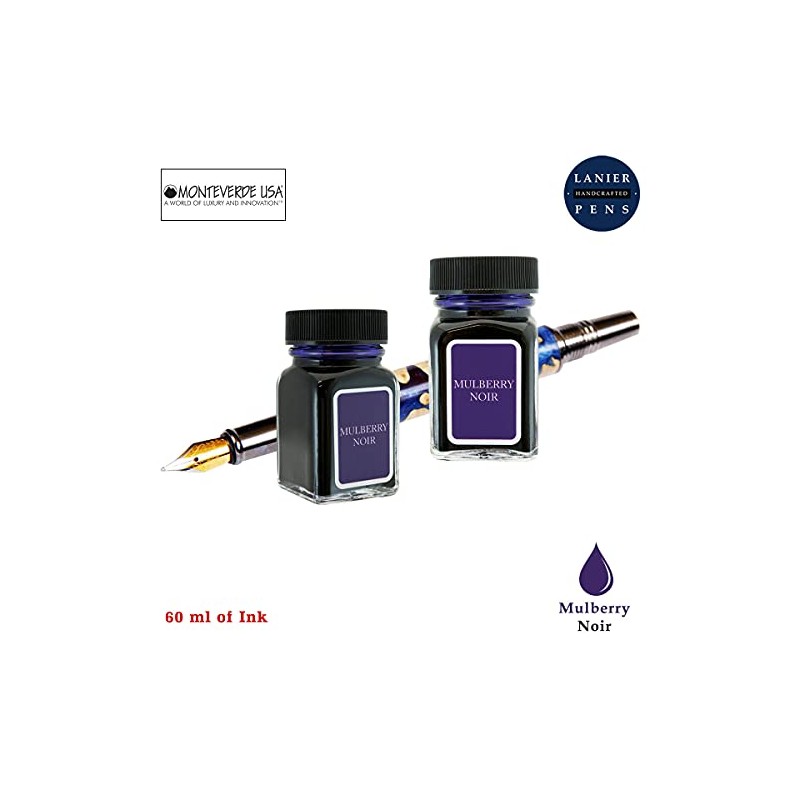 Monteverde 60ml Noir Fountain Pen Ink Bottle (30ml Mulberry Noir