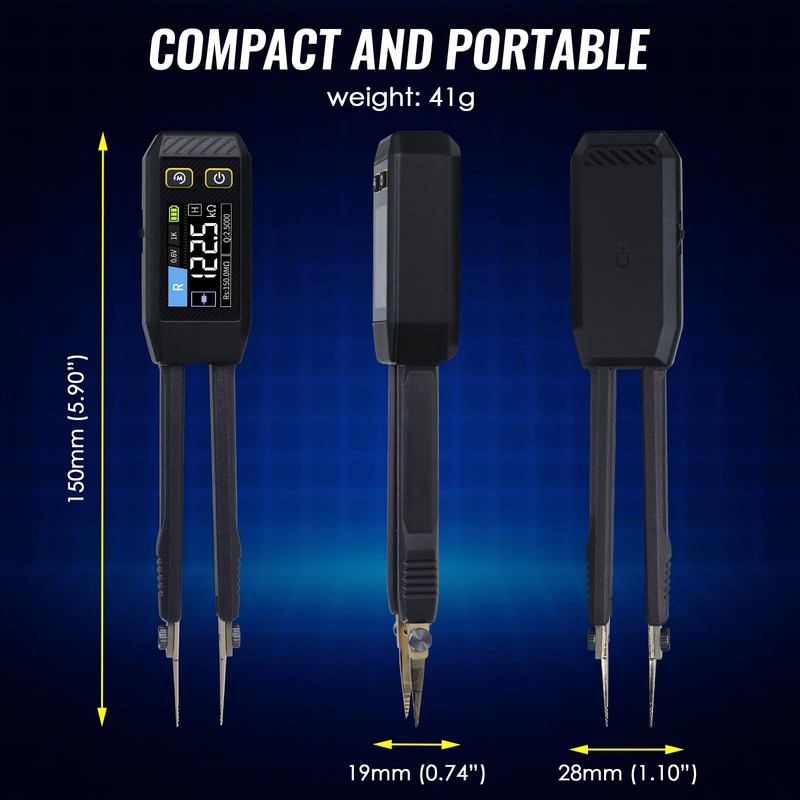10kHz LCR Meter Tweezer, ESR Meter, Mini SMD Multimeter, Capacitance