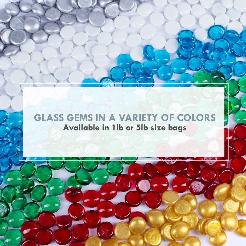 Galashield Flat Glass Marbles for Vases Red Glass Gems Beads