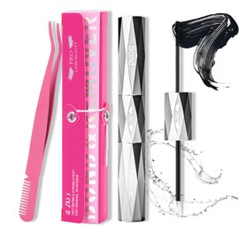 Lash Bond and Remover with Lash Tweezers 2 in 1 Cluster Lash Glue and Lash Remover for Lash Clusters Individual Lash Glue Super Strong Hold Long Time Fast Remove No Residue (Bond+Remover+Tweezers)