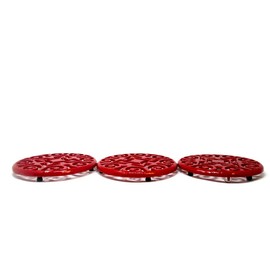 Trademark Innovations 7.5 Inch Cast Iron Decorative Sun Trivet for Hot Dishes with Rubber Feet Set of 3