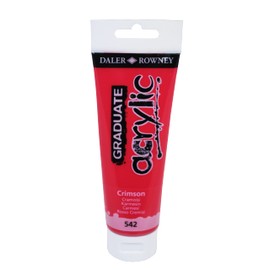 Daler-Rowney Graduate Acrylic Paint, Plastic Tube, 4oz - 120 ml, Crimson