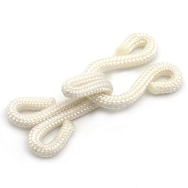 10 Sets White Covered Hook and Eye Fastenings Sewing Closure for Fur Coat Jacket (38mm)