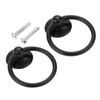 Dophee 2Pcs Metal Ring Drop Pull Handle Black Single Hole