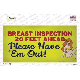 Smart Blonde Breast Inspection Bumper Sticker 3X6 Inch - Peel and Stick