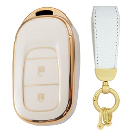 ontto Car key cover fit for Accord Civic HR-V CR-V Pilot Sport SI EX EX-L Touring 2022 2023 2024 key holder Smart case keyring key chain TPU Shell bag Accessories 2 buttons Beige