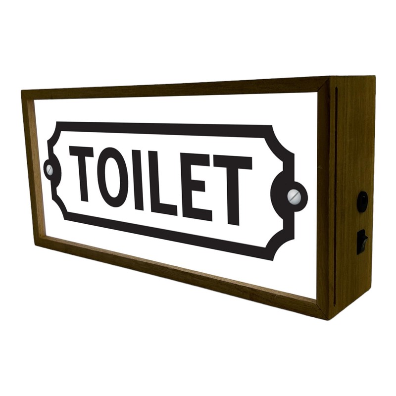 Light Box Toilet Sign | Illuminated Light Up LED Bathroom