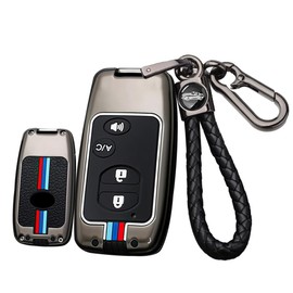 ontto Metal Car Key fob Cover Fit for Toyota Aqua RAV4 Land Cruiser Crown Camry Prado 150 Corolla Prius for Subaru Foreste XV Key case Keyring Key Shell Holder Keychain Accessories 4 Button Black D