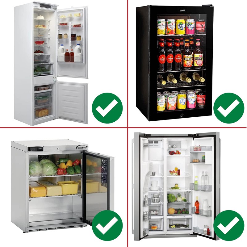 SPARES2GO Fridge Shelf Compatible with Amica Refrigerator Freezer (White, Adjustable,