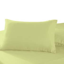 Pizuna 100% Cotton King Pillow Cases 2 Pack Light Green 50x90cm, 400 Thread Count Long Staple Combed Cotton Pillowcases, Luxurious Soft Sateen King Size Pillow Cases (100% Cotton Pillowcase Pack of 2)