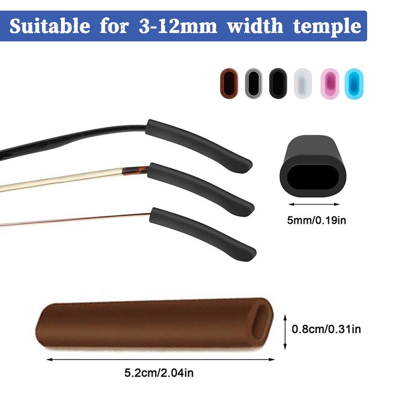 Silicone Glasses Ear Cushion,Anti Slip Eyeglass Ear Grip Cushions for