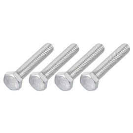 METALLIXITY Hex Bolts (M12-1.75x70mm) 4Pcs, 304 Stainless Steel Coarse Fully Threaded Hex Head Screw Bolt Machine Screws - for Furniture Repair, Silver