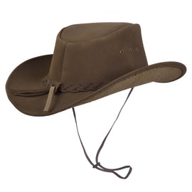 SHAMROCK Leather Cowboy Hat for Men Women Lightweight Handcrafted Western Shapeable Wide Brim | Western Hats for Men (US, Alpha, Large, Reddish Brown)