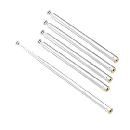 Uxcell 5 Sections Telescopic Antenna, 12 Inches 310mm Long for AM FM Radio TV, 5 Pcs Communications for Home Theater, Silver Tone