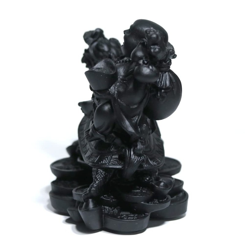 【Stone Distribution Center】 【Sculpture Figurine】Dragon Turtle & Obsidian (Obsidian) Natural