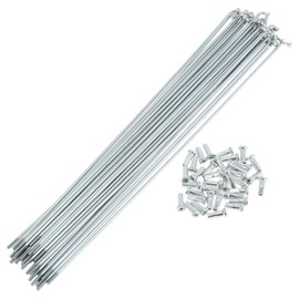 A ABSOPRO 36 Set 14G Bicycle Spokes 237mm Bike Wheel Spokes Galvanized Carbon Steel Silver Tone
