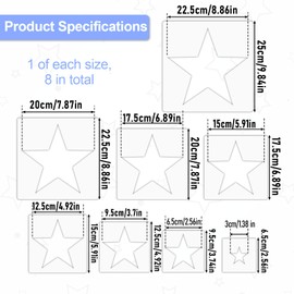 Bewudy 16 PCS Large Star Stencils, Star Stencils Different Sizes, Painting Stencils, Plastic 5 Point Star Reusable Pentagram Template Cutout Spray Stencils for Spraying on Wall Arts Paper Decoration