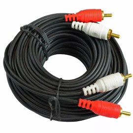 YOVUS SHIELDED DUAL 2 RCA AUDIO DUBBING CABLES 50' FT FOOT STEREO TV AUDIO PATCH CORD