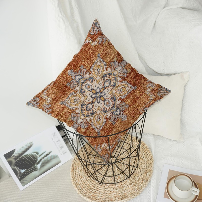 WCYYWGO Orange Old Retro Style Pillow Covers 18x18 Set of