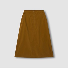 JAJU [JAJU] Women's Crinkled A-Line Skirt_Brown